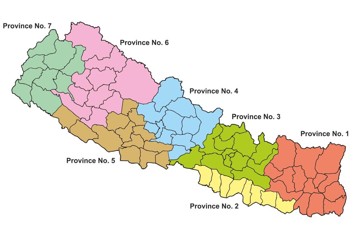 国家ネパールの地図