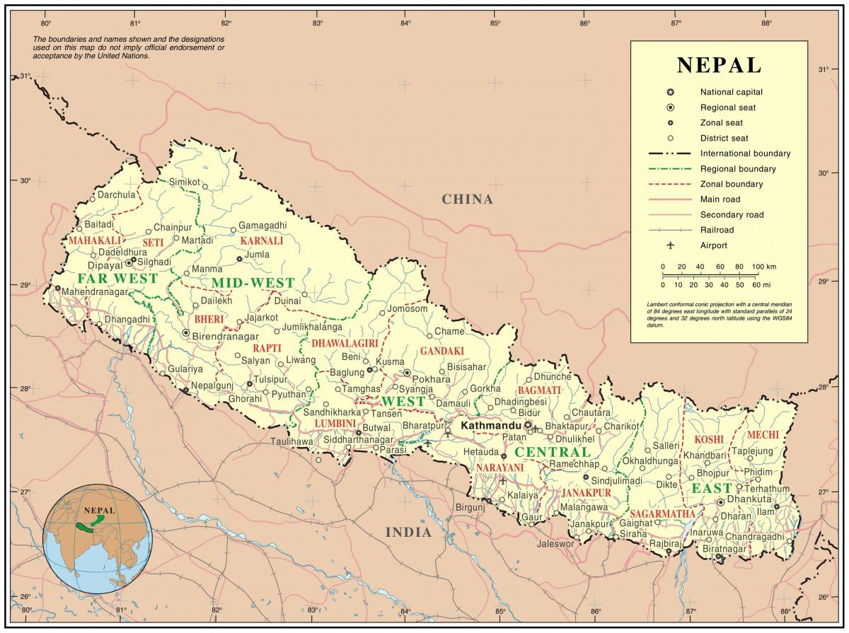 インドネパールボーダー道路地図