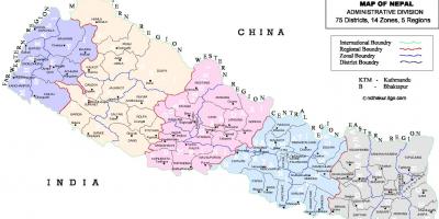 ネパールの政治地図地区