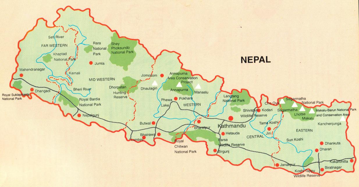 ネパールの観光地図 ネパール観光マップは無料 南アジア アジア