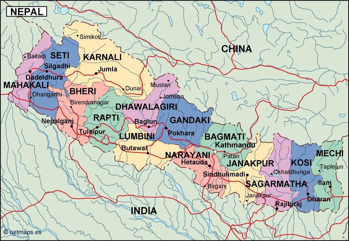 地図のデジタル-ネパール