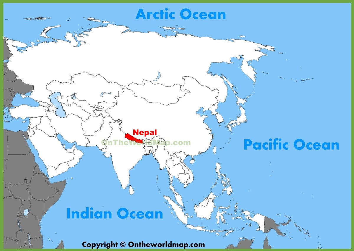 ネパールアジアでの地図