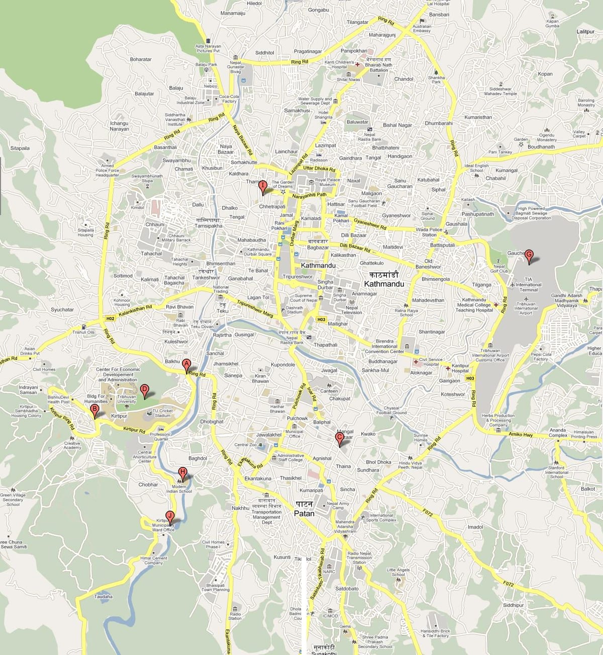 地図ktmネパール