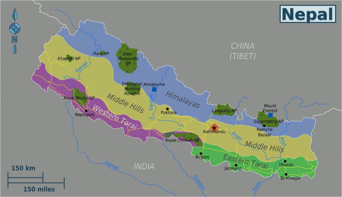 地図の独自のネパール