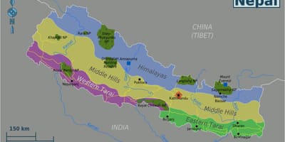 地図の独自のネパール