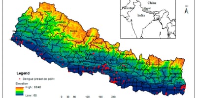 地図のネパールの気候