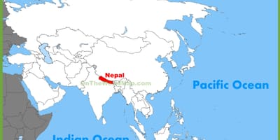 ネパールアジアでの地図