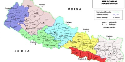 7-プラデッシュネパールの地図