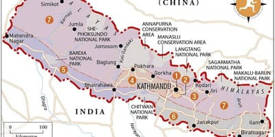 地図のネパール寺院