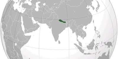 地図の地球ネパール