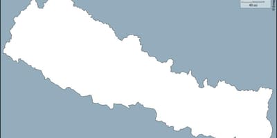 地図の空のネパール