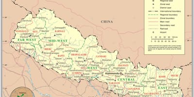 オンライン地図のネパール
